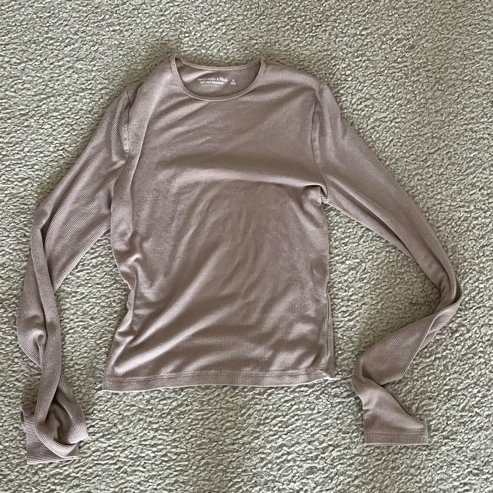Abercrombie & Fitch Long Sleeve Top in Light Brown